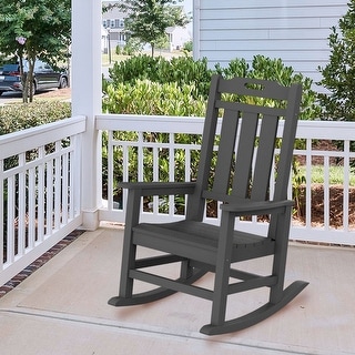 HDPE Rocking Chair Fade-Resistant Porch Rocker Chair, All Weather ...