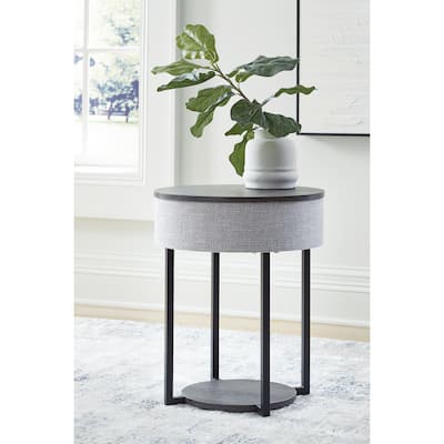 Signature Design by Ashley Sethlen Gray/Black Accent Table - 18"W x 18"D x 22"H