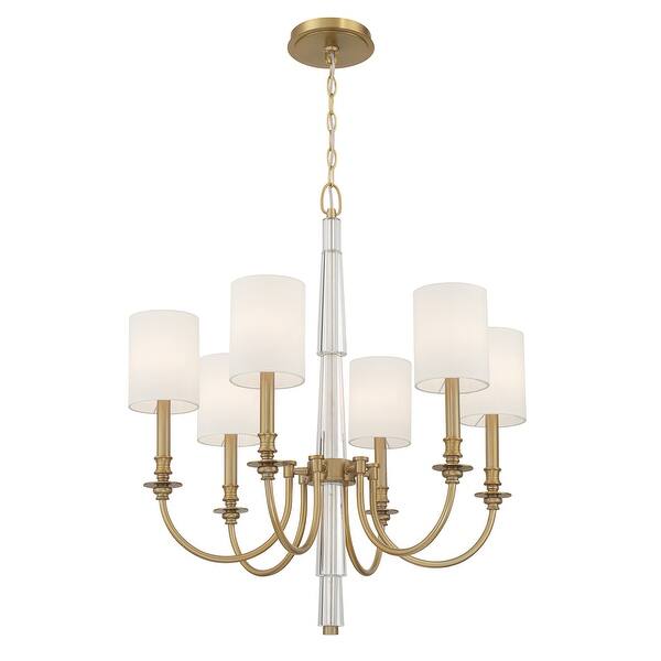 slide 2 of 5, Lloyd 6 Light Aged Brass Chandelier