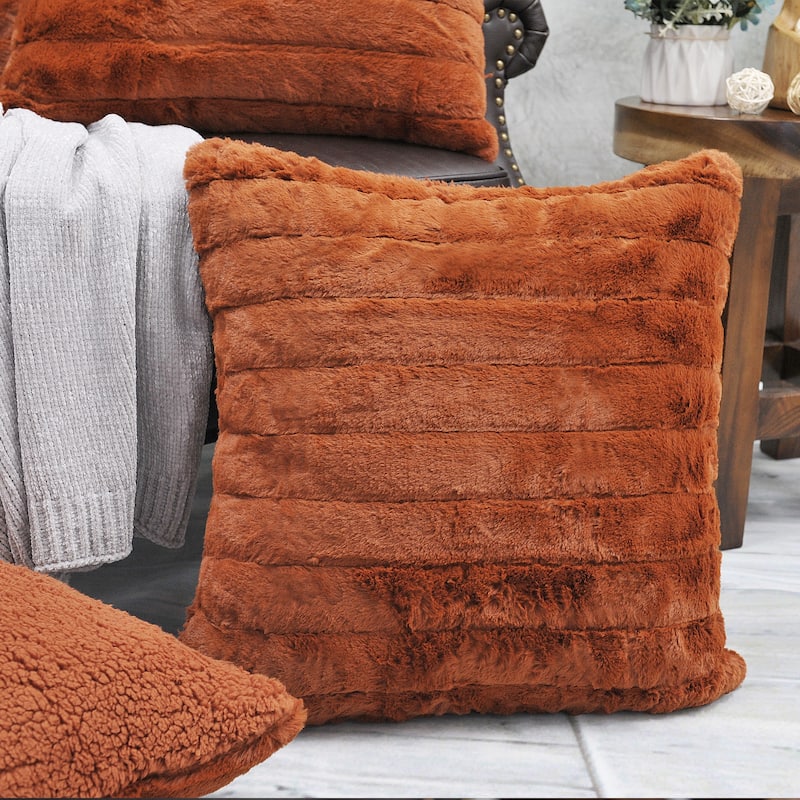 Serenta SuperMink Solid Color Throw Pillow Shell Cushion Cover Set