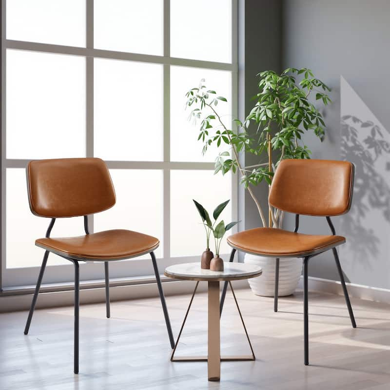 Art Leon Modern Bentwood Accent Chair (Set of 2) - Brown