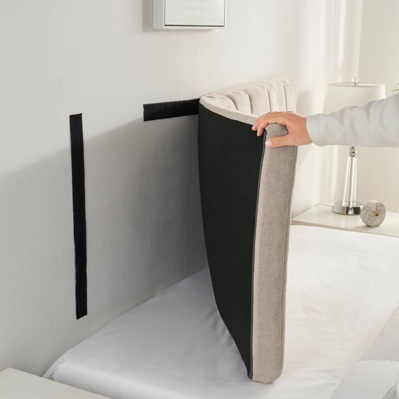 Empyrean Upholstered Wall Mounted Easy Assemble Channel Stitched Headboard