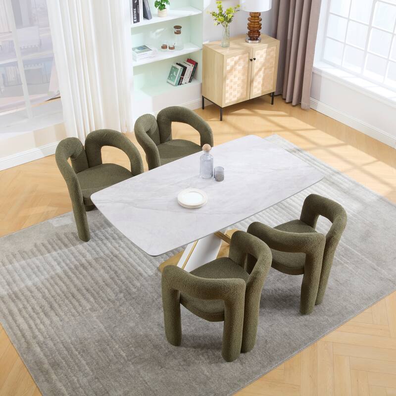 Contemporary Velvet Fabric Upholstered Accent/Dining Chair /Barrel Side Chairs Kitchen Armchair for Living Room set of 2