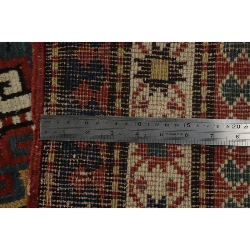 Hand Knotted Oriental 100% Wool Carpet Traditional All-Over Red Shiraz Area Rug - 8' 1'' X 3' 10''