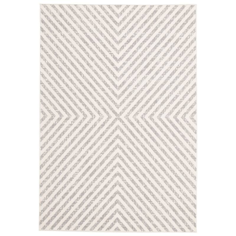 ECARPETGALLERY Milan Indoor/ Outdoor Rug - 4'7 x 6'7 - Light Grey