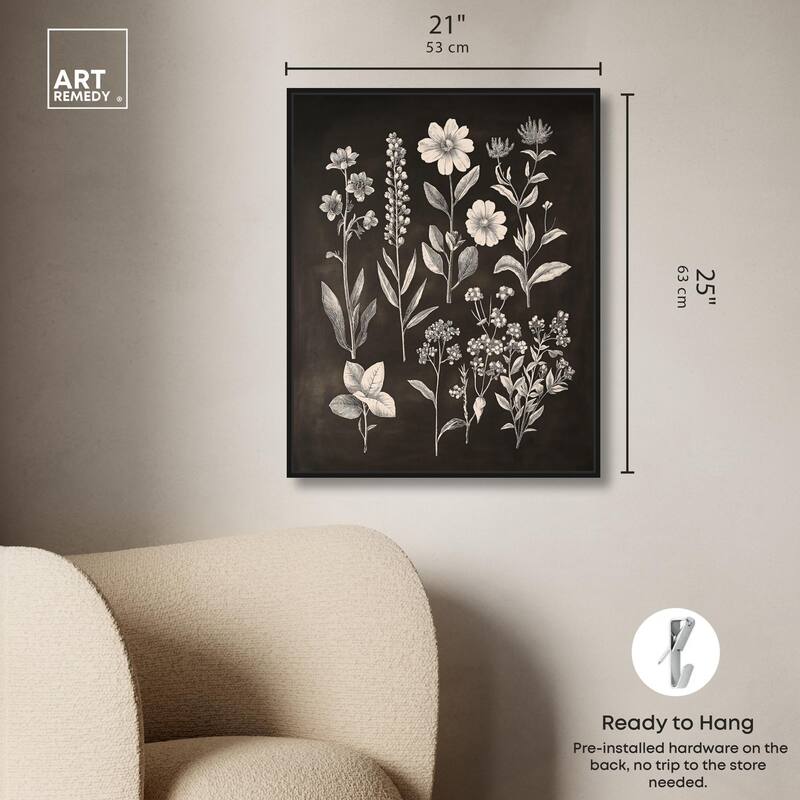 Herbarium on Dark Canvas by Art Remedy