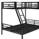 preview thumbnail 12 of 15, Minimalist L-Shaped Twin over Full Metal Loft Bed with Built-in Desk,Two Sloping Ladder and Full-Length Guardrail