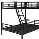 preview thumbnail 12 of 15, Twin Over Full Bunk Bed with Attached Twin Loft Bed and Desk, Sturdy Metal Frame, Guardrails and Built-in Ladder, Black