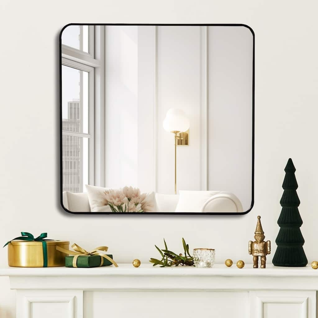 36in x 36in Inch Metal Framed Square Bathrrom Mirror for Wall
