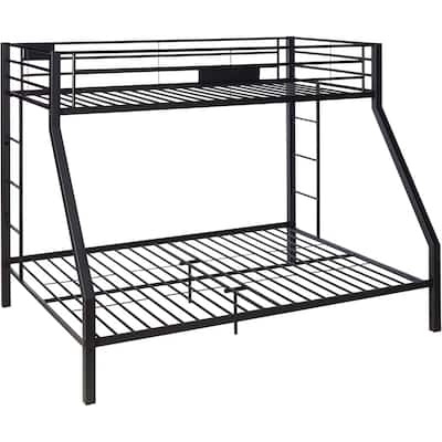Metal Twin XL/Queen Bunk Bed, Black Sand