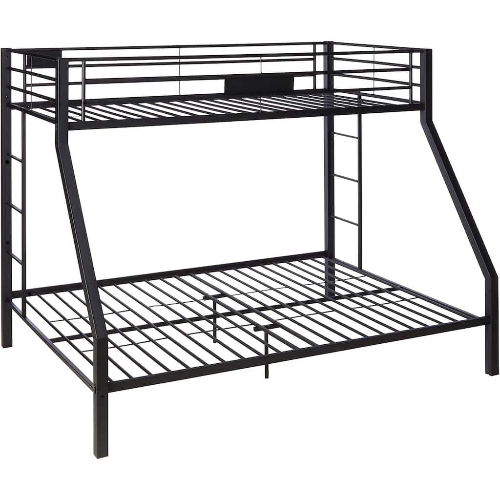 Metal Twin XL/Queen Bunk Bed, Black Sand
