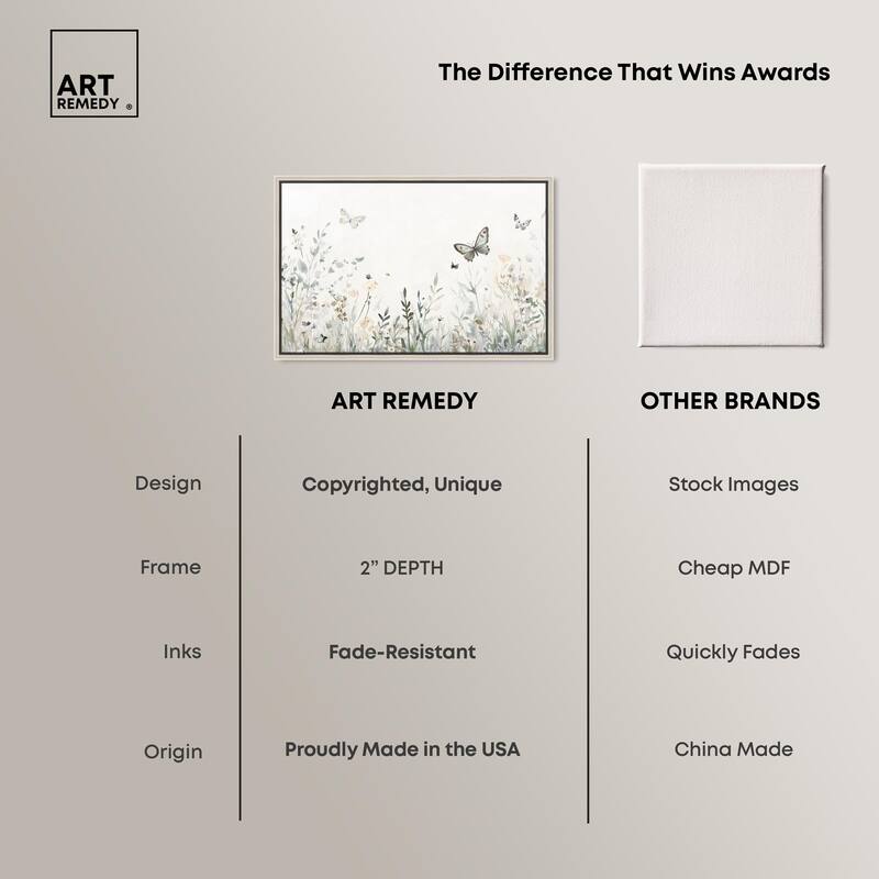 Butterfly Field Canvas by Art Remedy