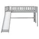 preview thumbnail 12 of 12, Full Size Low Loft Bed with Ladder and Removable Slide, Space-Saving Design, White