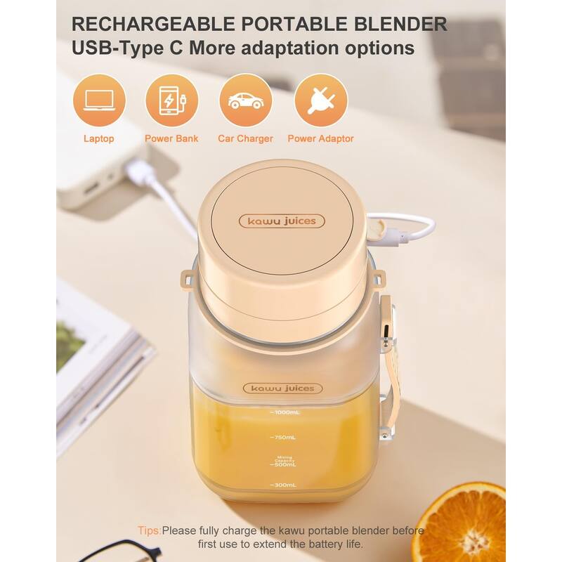 Portable USB-C Blender - Leakproof, BPA-Free, with Strap