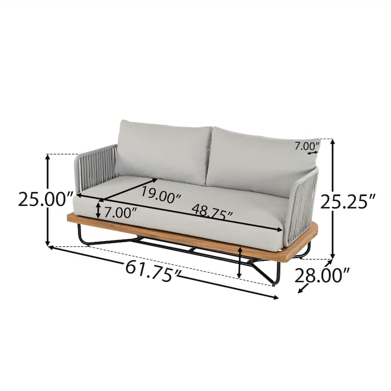 Christopher Knight Home - Jason Outdoor Acacia Wood Loveseat With Table