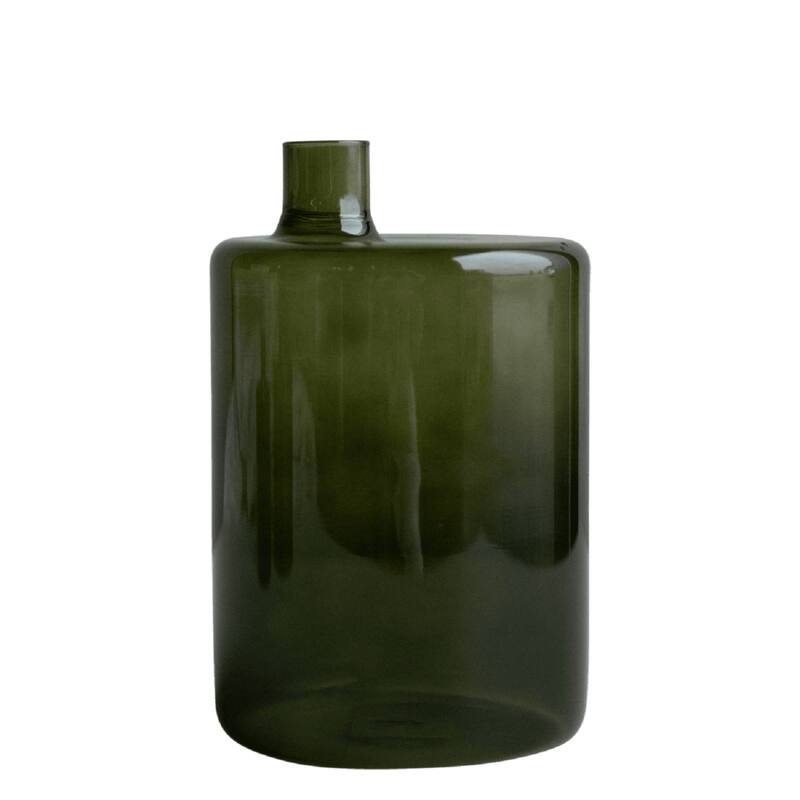 Extra Large Glass Bottle Vase - 8.25" - Green