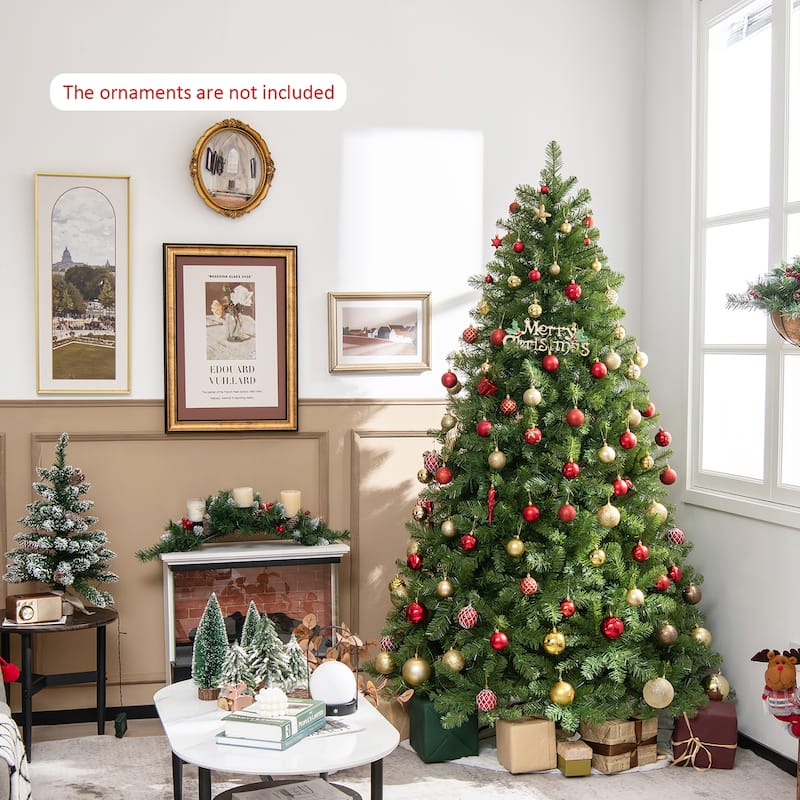 Gymax Pre-Lit 6' Artificial PVC Christmas Tree Hinged 560 LED Lights