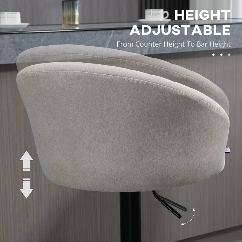 HOMCOM Adjustable Swivel Bar Stools Set of 2