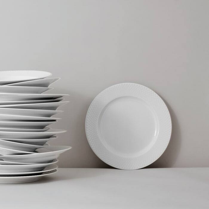 Lyngby Porcelæn Rhombe Plate, White - Ø: 8.3"