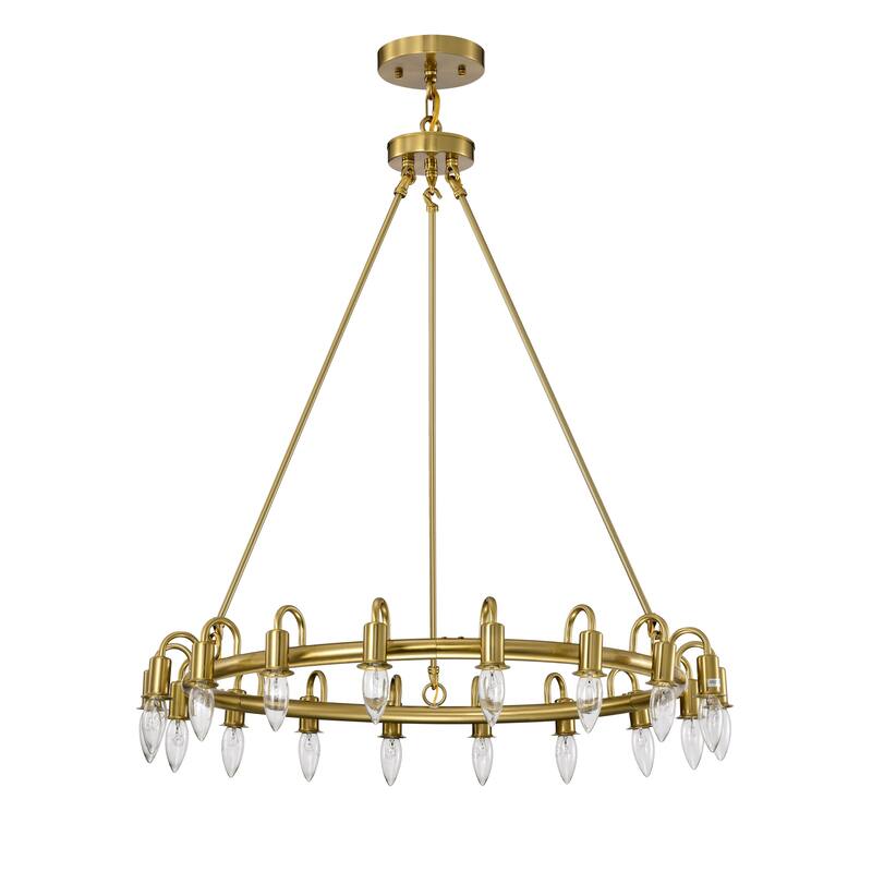 Vater 18-Light Single Tier 32-inch Chandelier with Metal Support Rods