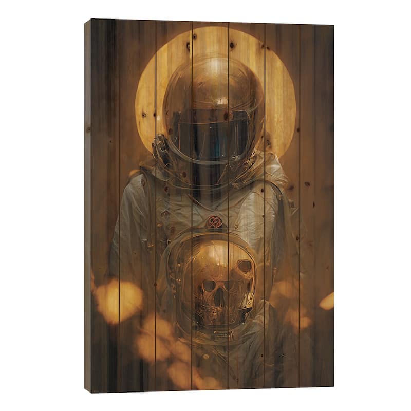 Dead Astronaut Print On Wood by Durro Art - Multi-Color - 40x26x1.5