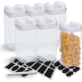 Cheer Collection Set of 6 Uniform Size Airtight Food Storage Containers