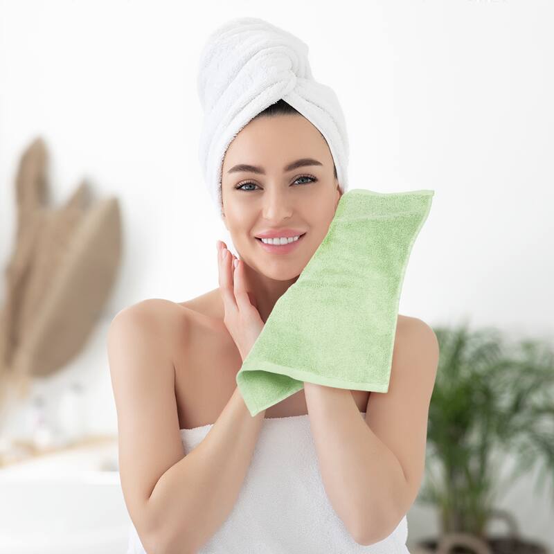 6 Pack Cotton Washcloths, Solid Face Cloths, Highly Absorbent and Quick Drying Towels for Hotel, Spa, Bathroom 13" x 13"