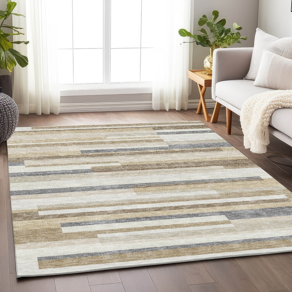 Premium Washable Super Soft Mosaic Stripe Mayfield Rug