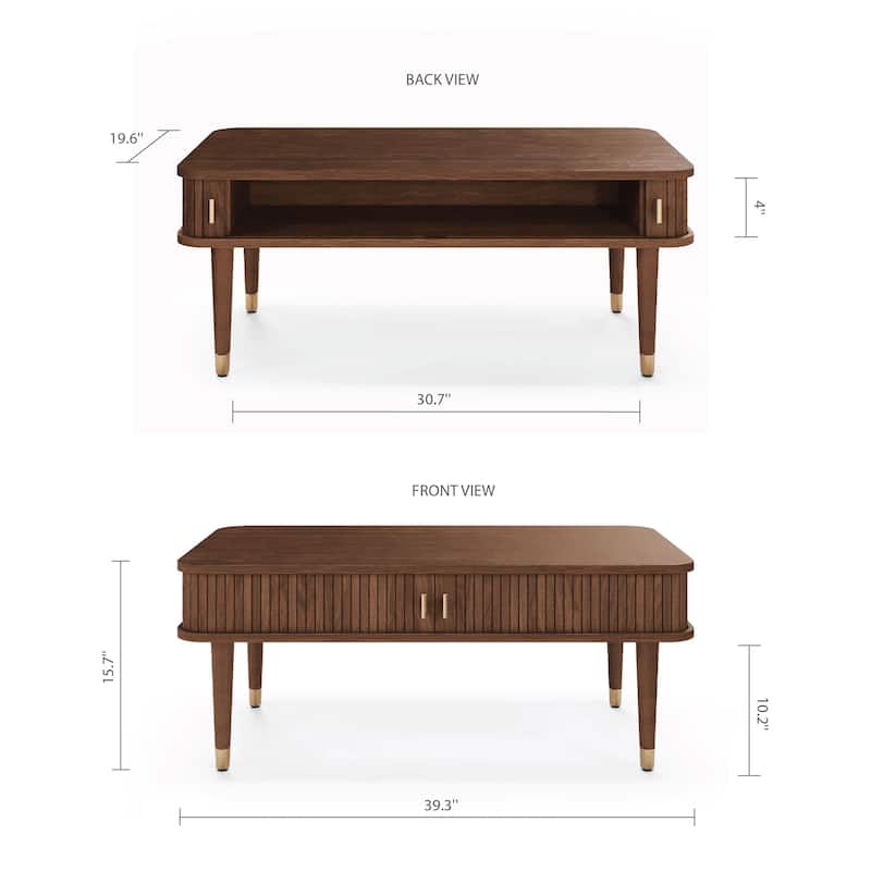 Studio London Murray American Walnut Coffee Table with Storage Wooden
