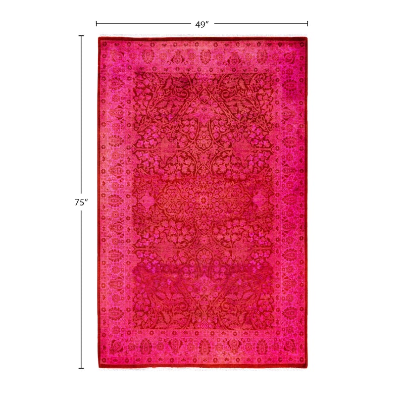 Overdyed One-of-a-Kind Hand-Knotted Area Rug - Pink - 4' 1" x 6' 3"