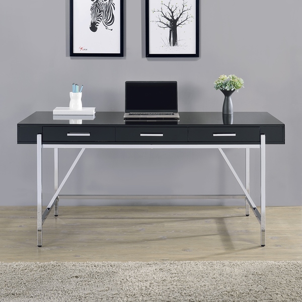 Black high sale gloss computer desk