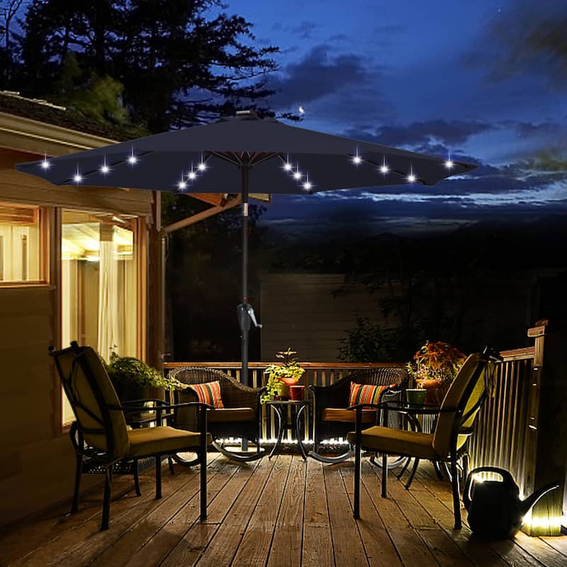 ABCCANOPY 7.5FT Outdoor Patio Solar Umbrella with 24LED Lights