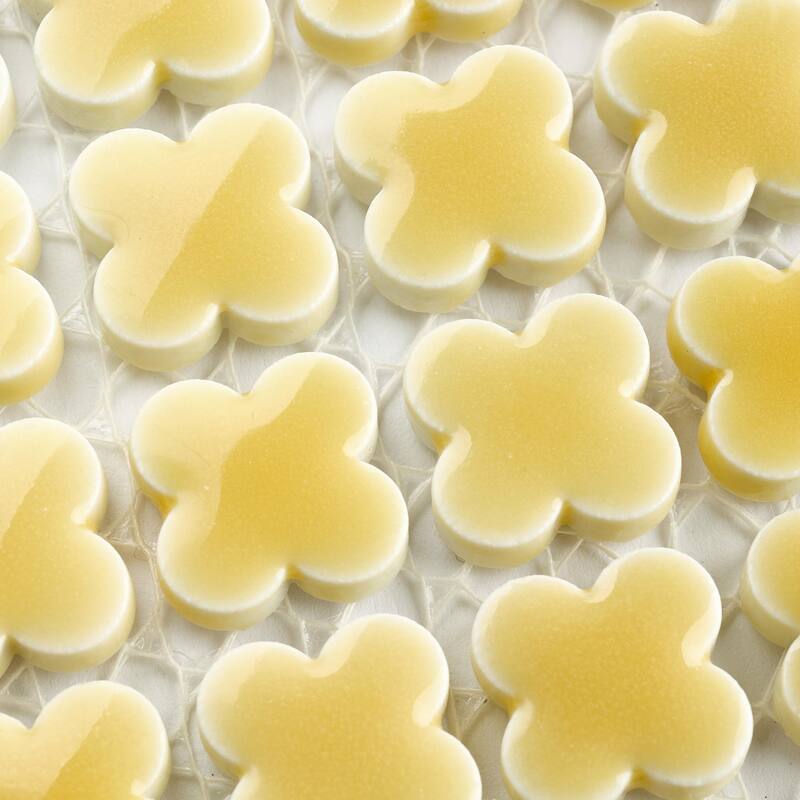 Merola Tile Fioretti Glossy Yellow 12" x 12" Porcelain Floor and Wall Tile