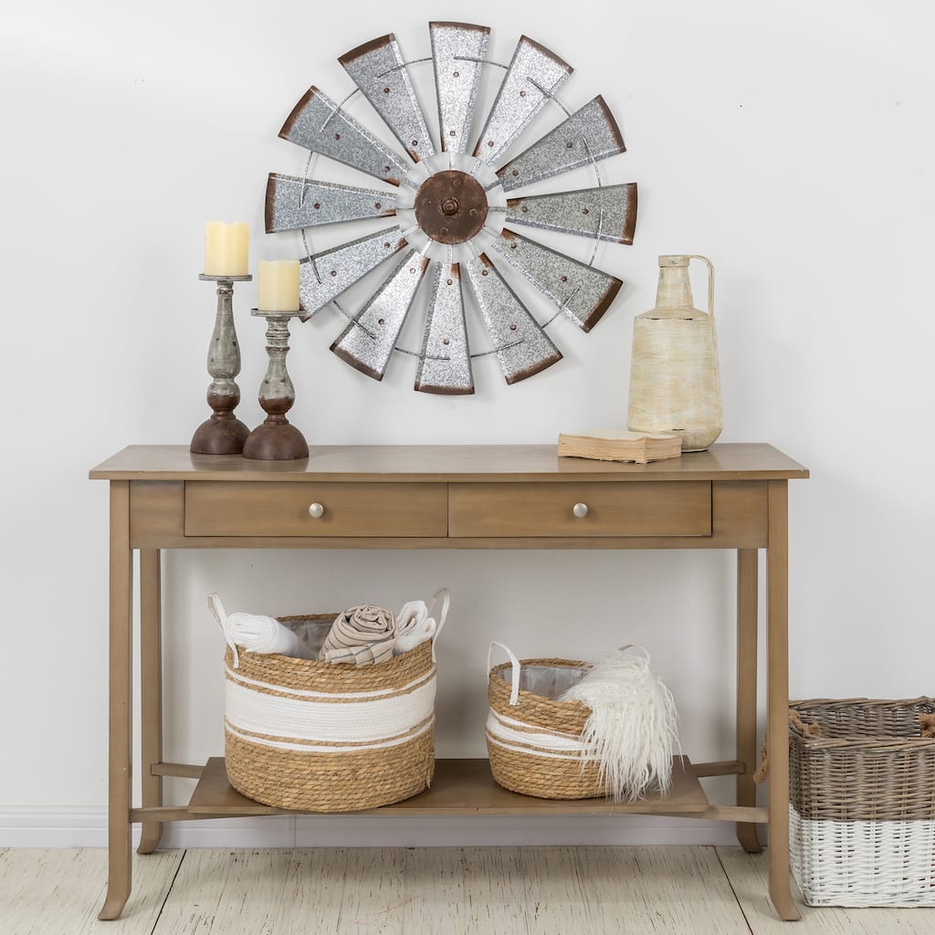 Glitzhome Farmhouse Rustic Wind Spinner Wall Decor