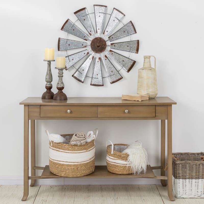 Glitzhome Farmhouse Rustic Wind Spinner Wall Decor