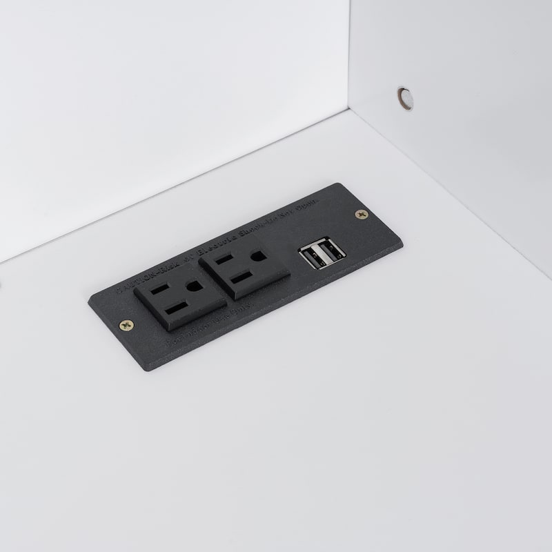 Space-Saving Queen Murphy Bed with Built-in Closet, Drawers and Shelves in White/Gray