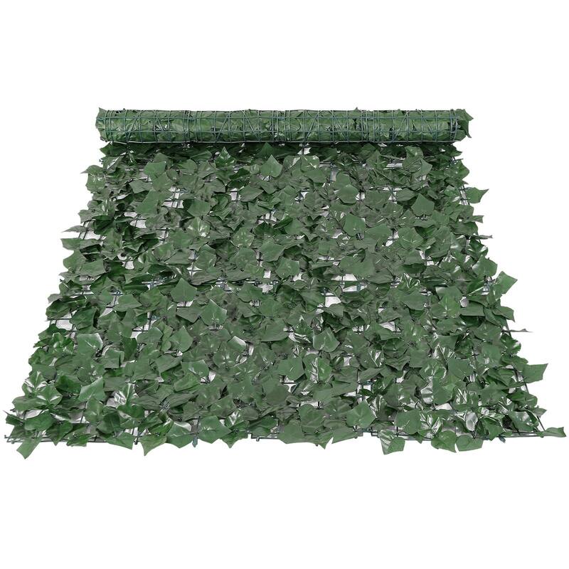 Green Silk Ivy Privacy Fence Wall Screen, 39x98 inches UV-Resistant Decorative Panel - 98” L x 39” H