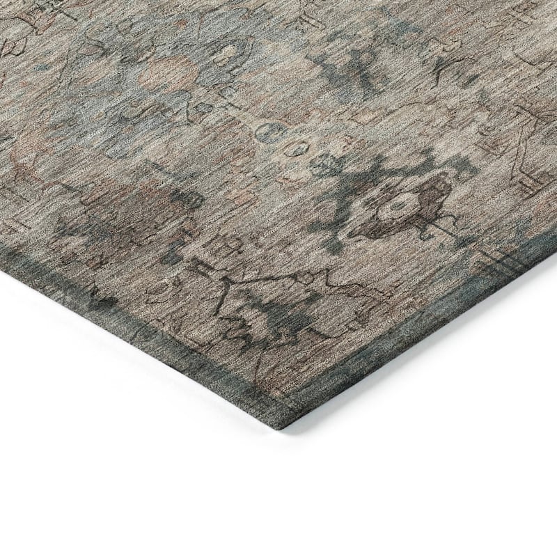 Machine Washable Indoor/ Outdoor Traditional Serenity Chantille Rug