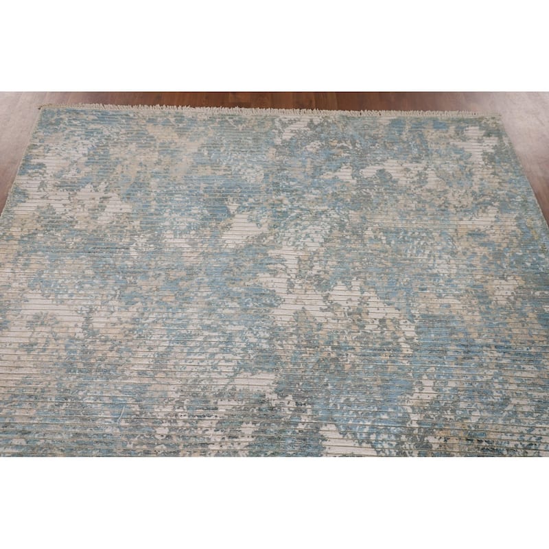 Striped / Abstract Area Rug Hand-Knotted Wool Carpet - 5'6"x 7'8"