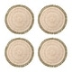 preview thumbnail 1 of 1, Caravan Loopy Abaca Placemats - Set of 4 Natural, Olive Green