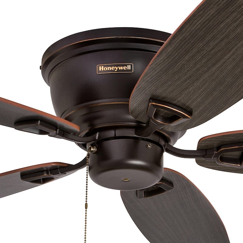 52" Honeywell Glen Alden Oil Rubbed Bronze LED Indoor Ceiling Fan with Light & Pull Chain