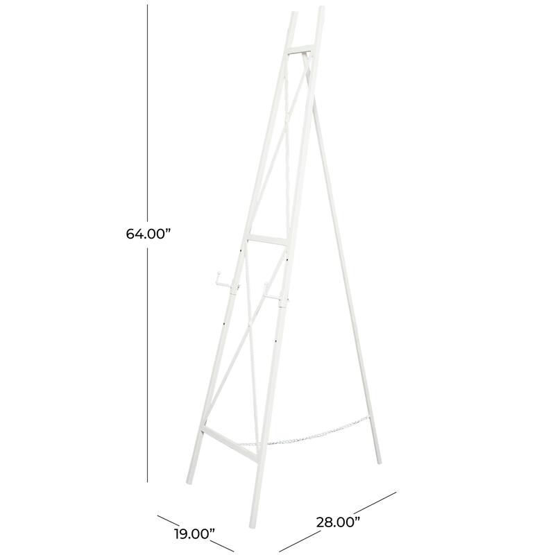 White Metal Tall Adjustable 3 Tier Display Easel with Chain Support