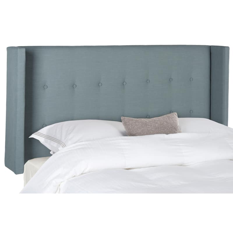 SAFAVIEH Damon Oyster Upholstered Tufted Wingback Headboard