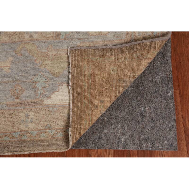 Hand Knotted Oriental 100% Wool Carpet Transitional All-Over Brown Oushak Area Rug - 11' 10'' X 9' 0''