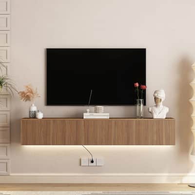 69" Modern TV Stand, Stylish Floating TV Cabinet Entertainment Center for 55-70 Inch TVs