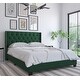 preview thumbnail 34 of 43, Bardy Upholstered Button-tufted Wingback Bed - Queen or King