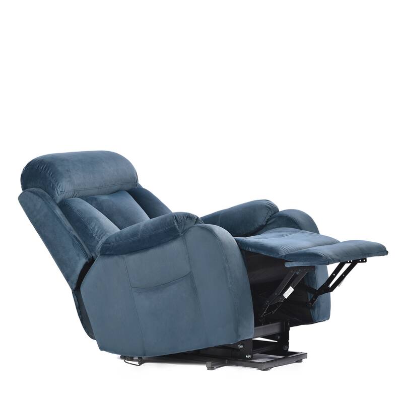 Velvet Upholstered Power Lift Recliner Chair, Electric Recliner with Remote & Side Pocket, Ergonomic Lounge Sofa Chair