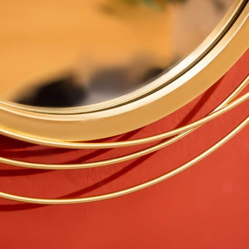 HOMCOM Metal Wall Art Modern Mirror Decor Home Hanging Wall Sculptures for Living Room Bedroom Dining Room, Gold