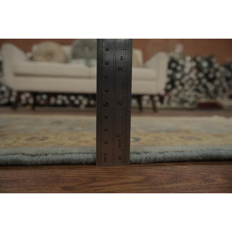 Hand Knotted Oriental 100% Wool Carpet Traditional All-Over Navy Blue & Blues Ziegler Area Rug - 3' 1'' X 2' 0''