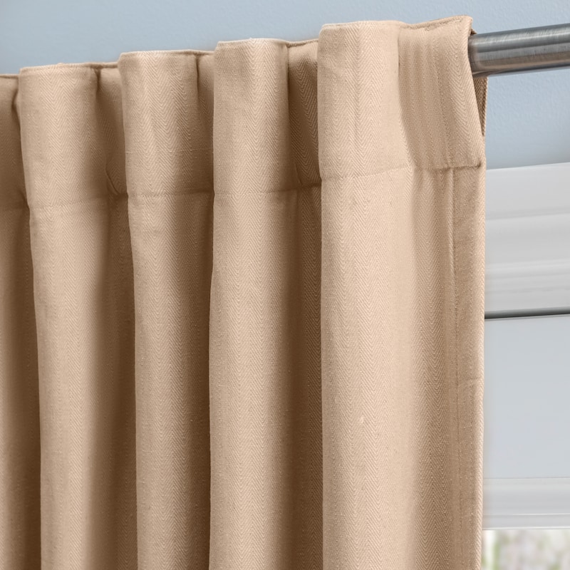 Chevron Recycled Cotton Double Wide Patio Rod Pocket W Back Tab Panel - 96"W x 84"L